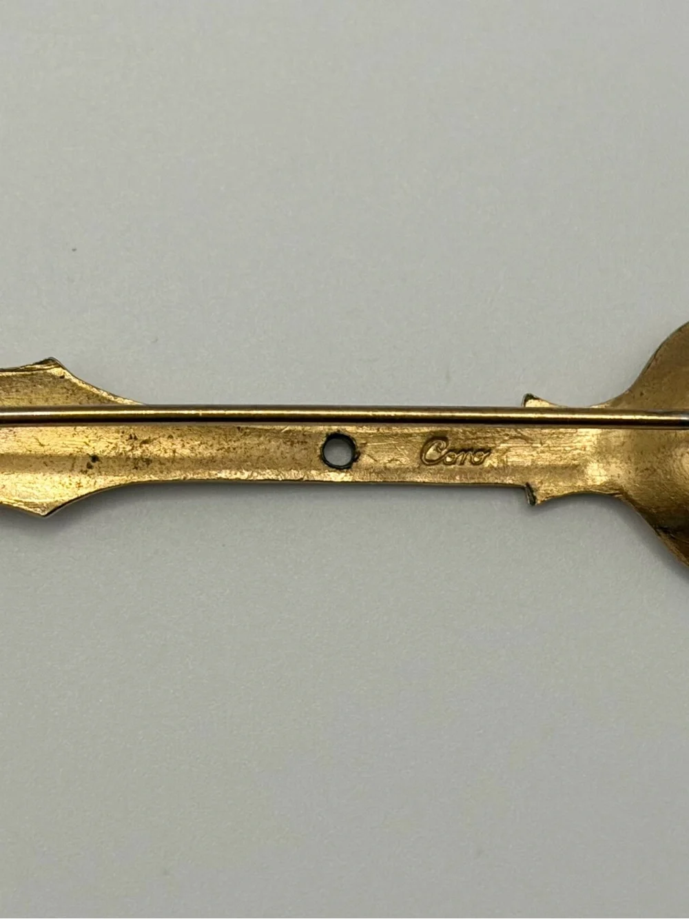 Gold Tone Spoon Brooch